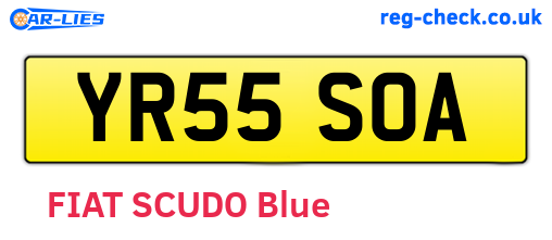 YR55SOA are the vehicle registration plates.