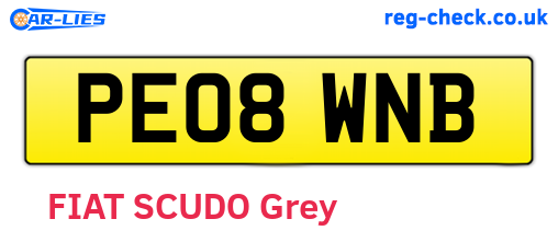 PE08WNB are the vehicle registration plates.