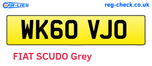 WK60VJO are the vehicle registration plates.