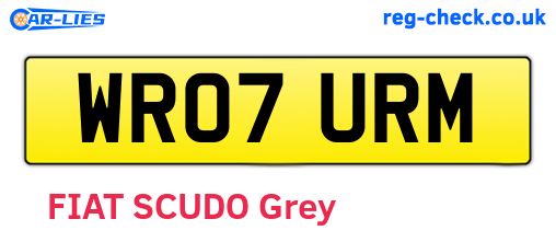 WR07URM are the vehicle registration plates.