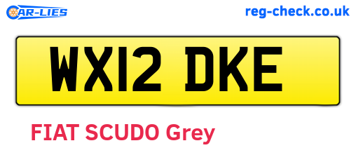 WX12DKE are the vehicle registration plates.