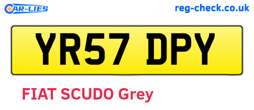 YR57DPY are the vehicle registration plates.