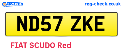 ND57ZKE are the vehicle registration plates.