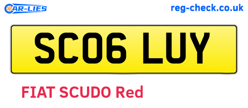 SC06LUY are the vehicle registration plates.