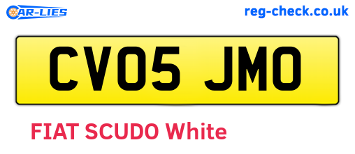 CV05JMO are the vehicle registration plates.