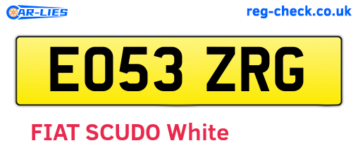 EO53ZRG are the vehicle registration plates.