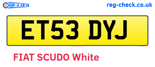 ET53DYJ are the vehicle registration plates.