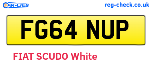 FG64NUP are the vehicle registration plates.