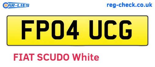 FP04UCG are the vehicle registration plates.