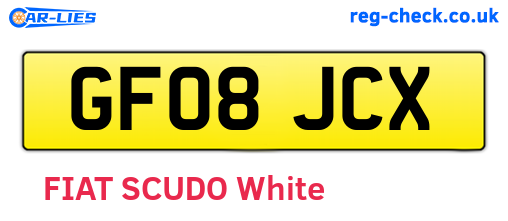 GF08JCX are the vehicle registration plates.
