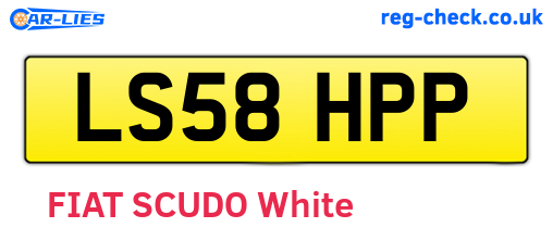 LS58HPP are the vehicle registration plates.