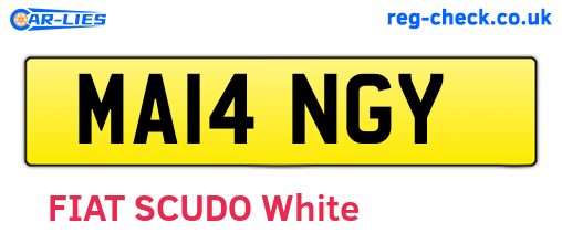 MA14NGY are the vehicle registration plates.