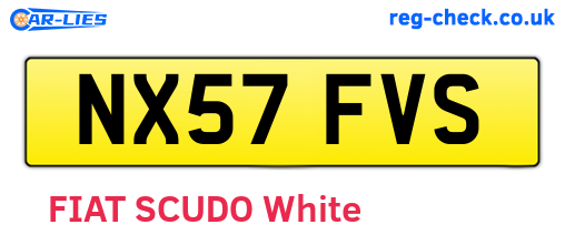 NX57FVS are the vehicle registration plates.