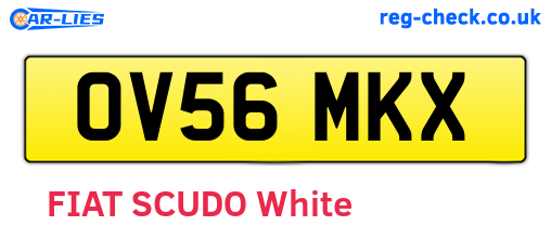 OV56MKX are the vehicle registration plates.