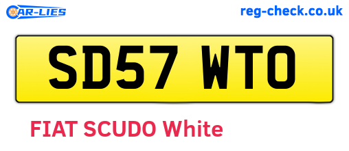 SD57WTO are the vehicle registration plates.