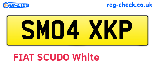 SM04XKP are the vehicle registration plates.