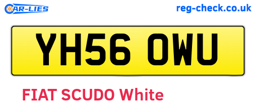 YH56OWU are the vehicle registration plates.