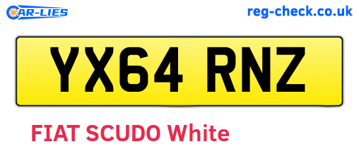 YX64RNZ are the vehicle registration plates.