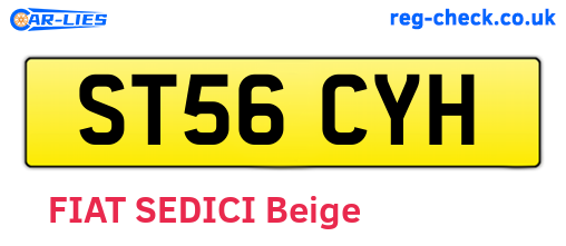 ST56CYH are the vehicle registration plates.
