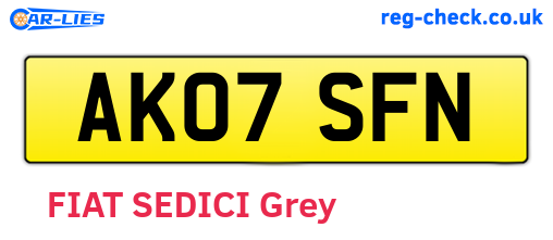 AK07SFN are the vehicle registration plates.