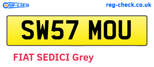 SW57MOU are the vehicle registration plates.