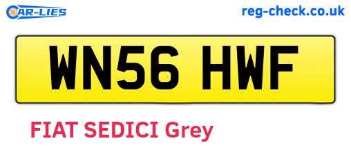 WN56HWF are the vehicle registration plates.