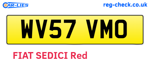 WV57VMO are the vehicle registration plates.
