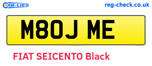 M80JME are the vehicle registration plates.