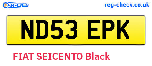 ND53EPK are the vehicle registration plates.