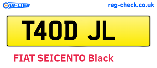 T40DJL are the vehicle registration plates.
