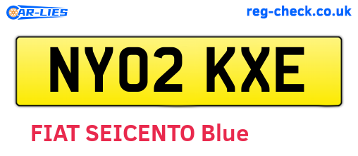 NY02KXE are the vehicle registration plates.