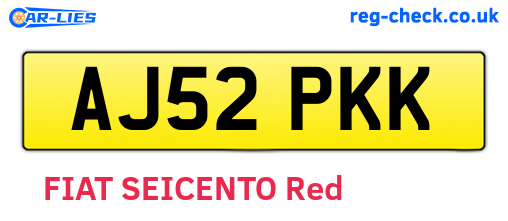 AJ52PKK are the vehicle registration plates.