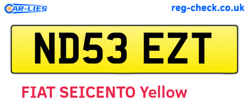 ND53EZT are the vehicle registration plates.
