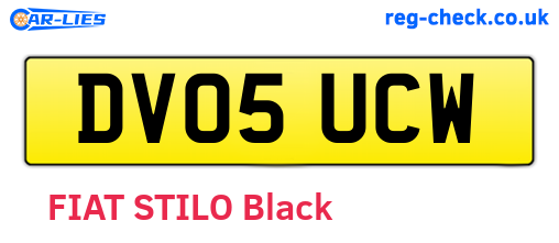 DV05UCW are the vehicle registration plates.