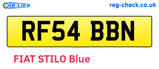 RF54BBN are the vehicle registration plates.