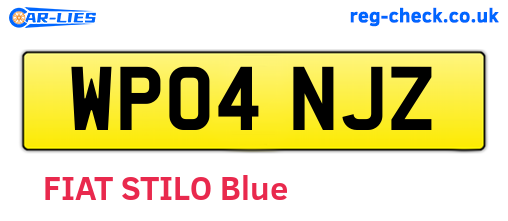 WP04NJZ are the vehicle registration plates.