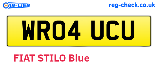 WR04UCU are the vehicle registration plates.