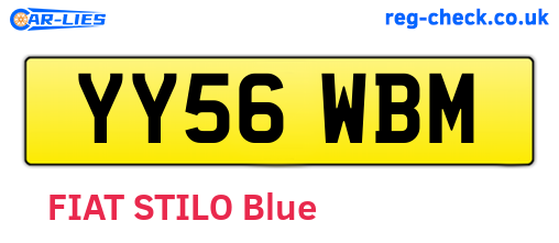 YY56WBM are the vehicle registration plates.
