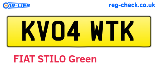 KV04WTK are the vehicle registration plates.