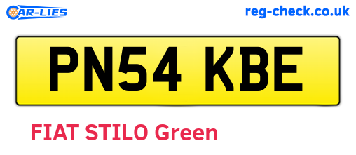 PN54KBE are the vehicle registration plates.