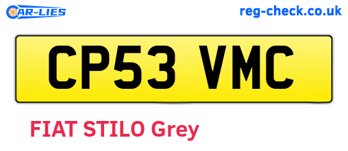 CP53VMC are the vehicle registration plates.