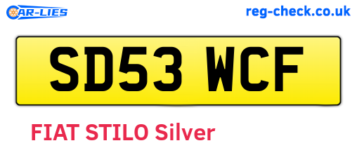SD53WCF are the vehicle registration plates.