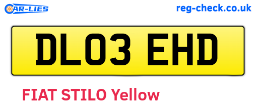 DL03EHD are the vehicle registration plates.