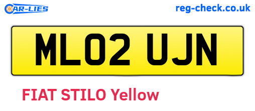 ML02UJN are the vehicle registration plates.