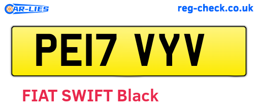 PE17VYV are the vehicle registration plates.
