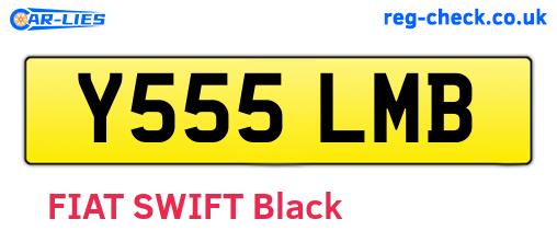 Y555LMB are the vehicle registration plates.