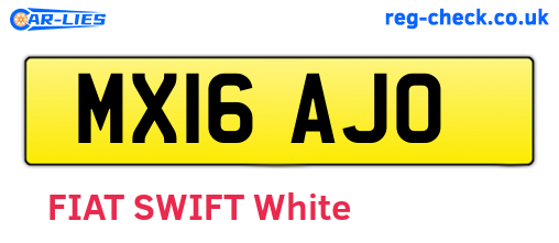 MX16AJO are the vehicle registration plates.