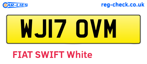 WJ17OVM are the vehicle registration plates.