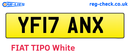 YF17ANX are the vehicle registration plates.