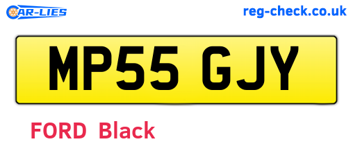 MP55GJY are the vehicle registration plates.